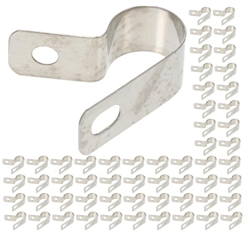 NUOBESTY 200 Pezzi Clip per Cavi in Acciaio Inossidabile Tipo R, Morsetti a Clip per Cavi Elettrici Fissaggio Resistente, Organizzatori di Morsetti per Cablaggio Domestico e Industriale