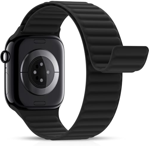 Higgs Magnetic Silicone Sport Strap Compatible with Apple Watch Straps 44mm 40mm 38mm 41mm 42mm 45mm 46mm 49mm for Men Women, Soft iWatch Wrist Band for Series 11 10 9 SE 8 7 6 5 4 Ultra 3 2 1
