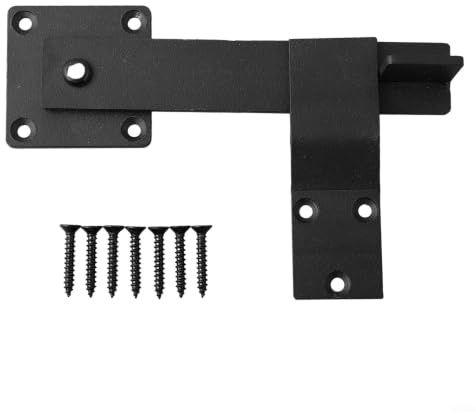 GLFLOW Solid Iron Barn Door Latch, 55 Inch Black Steel Flip Lock With Mounting Screws,For Farm Garden Shed Gate Fence