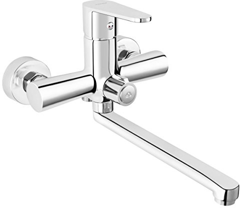 Wandarmatur Wandbatterie Armatur Wand mit Umstellventil Umsteller Anschluss Schlauch Brauseschlauch, Chrom