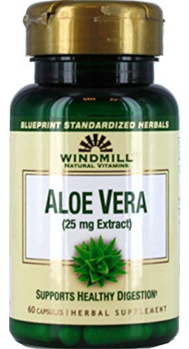 Windmill Natural Vitamins Aloe Vera (25mg Extract) 60 Capsules (Pack of 3)