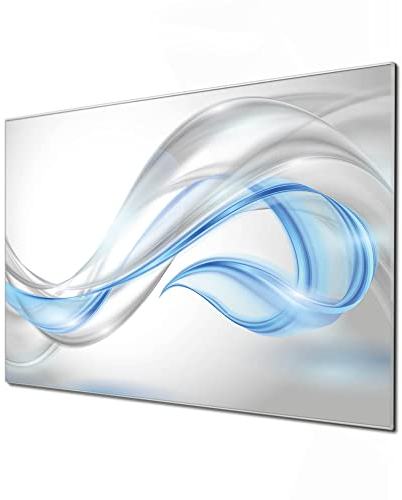 banjado Glas Magnettafel (60 x 40cm) - Magnetwand Glas - Magnetpinnwand als Memoboard - Pinnwand Magnettafel Küche, Büro, Kinderzimmer - Blauer Schleier