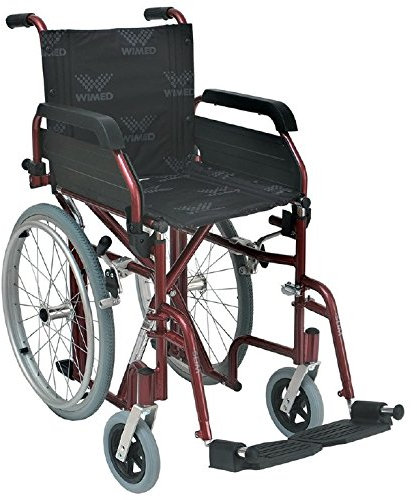 Wimed - SLIM PLUS - Carrozzina Pieghevole Compatta Bordeaux