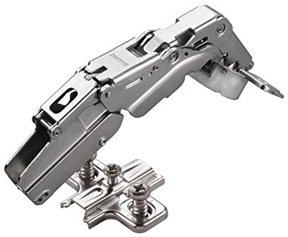 2 x Salice Topfband 155° Serie 200 mit Dämpfer im Topf Bohrbild T45 Innenanschlag mit Kreuz-Montageplatte Höhe 6 mm mit vormontierten Euroschrauben, Langlochverstellung Topfscharnier von SO-TECH®