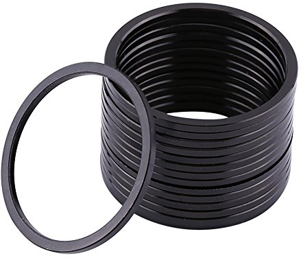 Nikou 15pcs Aluminium Alloy Bicycle Bottom Bracket Axle Washer Gasket, 2mm Hub Spacers Strong MRB Bike Flywheel Hub Spacer Lightweight Bike Washer for Bicycle (Black)