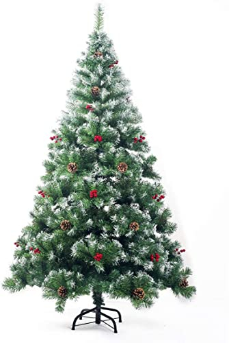 Künstlicher Tannenbaum Weihnachtsbaum 210cm mit Schnee-Effekt und Tannenzapfen (P-12970)