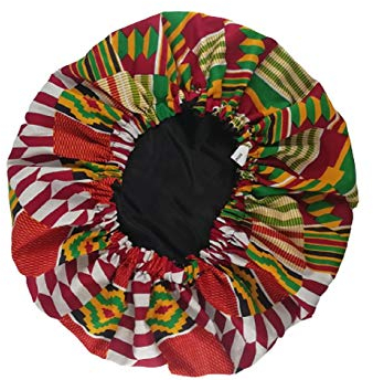 Bysephar Satin Haube Schlafmütze Afro elastisch Reversible Satin Haube für Frau