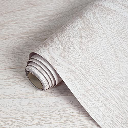 Weißes Holz-Kontaktpapier, Holzmaserung, Kontaktpapier für Schränke, Holz, Selbstklebende Tapete, Textur, Tapete, Kontaktpapier, dekoratives Vinyl, wasserdicht, 45 x 49 cm