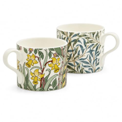 Portmeirion Home & Gifts Spode Morris & Co MCOJ8726-XG Tassen, Motiv: Narzisse und Weidenzweig, 2 Stück, mehrfarbig