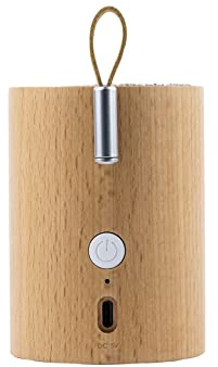 Gingko Drum Light Bluetooth Speaker, light and incredible sound, long lasting rechargeable battery, USB-C cable included, (True Wireless Pairing) TWS function, Indoor/Outdoor, strong bass (Beech)