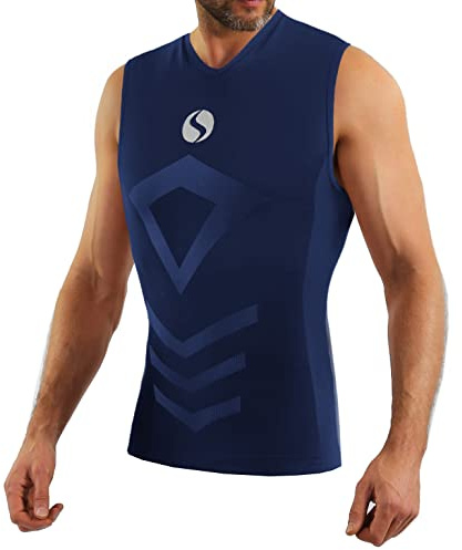 sesto senso Canottiera Camicia Sportiva da Uomo Biancheria Intima Termica a Compressione