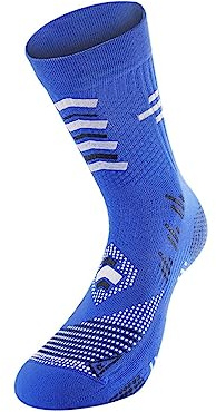 R-Evenge Fotbollsspelare The Professional Socks for Champion Foot Player Socks for Champion med halkfria insatser och skydd för skenben och senor, Blå/svart vit, 43-46 EU