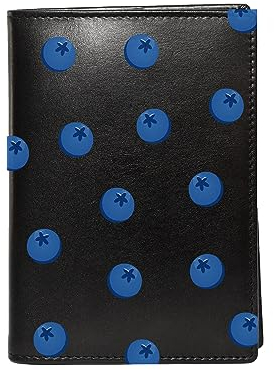 Menzo Reisepasshülle aus echten Leder, Reisepass Etui mit Aufdruck, Passhülle für Reisepass ab 2007 für Damen und Herren (Blaubeere)
