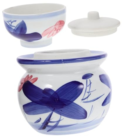 LIFKOME Altar De Kimchi Kit De Fermentación De Esclusa De Aire Paocai Lata De Pepinillo Sellada Contenedor De Vidrio Olla De Ron Casa De Molusco Tanque De Almacenamiento Cerámica Familiar