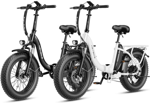 Heybike Ranger Electric Bike for Adults, Peak 1400W Upgraded Motor Ebike, 28MPH [20 Fat Tire All-Terrain] 600Wh Removable Battery Folding Step-Thru E Bike with Front Suspension