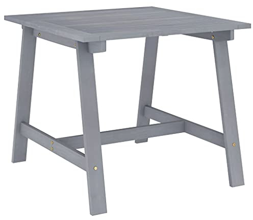 QZZCED Garten-Esstisch Grau 88x88x74 cm Akazie Massivholz, Garten Lounge Tisch Patio Tisch Balkon Esstisch Outdoor Tisch für Gärten, Terrassen, Balkone