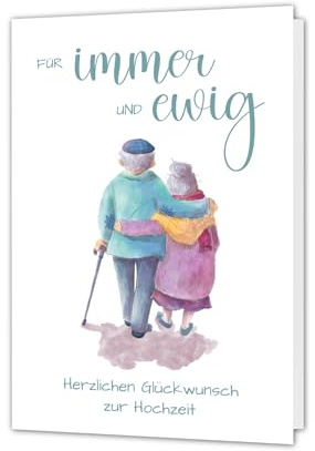 PICTALOO Hochzeitskarte immer und ewig, Glückwunschkarte Hochzeit, wunderschön illustrierte Karte zur Hochzeit Trauung auch für Geldgeschenke, edles Hochzeitsgeschenk Brautpaar, Grußkarte Ehepaar