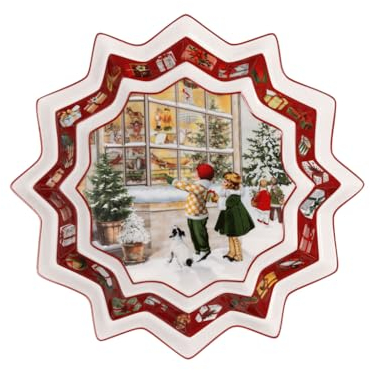 Villeroy & Boch – Toy's Fantasy fuente grande, cuenco navideño grande de porcelana, decoración de juguetería, cuenco para servir, cuenco de cerámica, plato hondo navideño