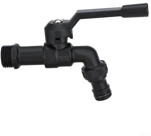 HpLive Grifo anticongelante, latón negro, grifo de manguera de jardín, salida de 1/2 pulgadas, grifo exterior para riego de jardín, riego, conexión de lavadora (una sola cabeza)