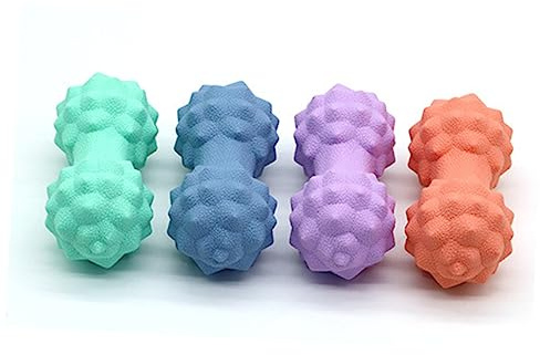 PLAFOPE Silikon Massageball Fitnessrolle Muskelmassagegerät für Pilates und Gewichtheben Blau mit Doppeltem Noppen Design zur Muskelentspannung und Training