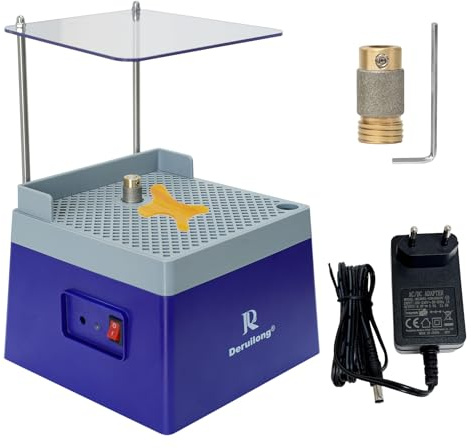 Deruilong Glas-Schleifer 4200 U/min, 5/8 Kopf, DE-Stecker | Wasserkühlung, Acryl-Spritzschutz, rutschfeste Basis. Buntglas, Mosaik, Fliesenkanten. Inkl. Inbusschlüssel.