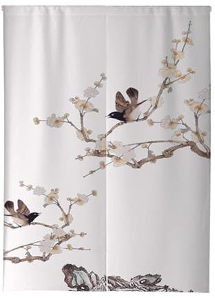 Türvorhang Tier Braune Blume Küchenvorhänge Polyester Raumteiler Vorhang Waschbar Vorhänge Kurz Küchenvorhang Langlebig Fliegenvorhang Terrassentür tür Vorhang Verdickung Vorhang Tür 90x200cm