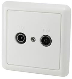 Base Antena Universal empotrable TV-FM, con conectividad Dual, Ideal para Mejorar la recepción de señales de televisión y Radio.