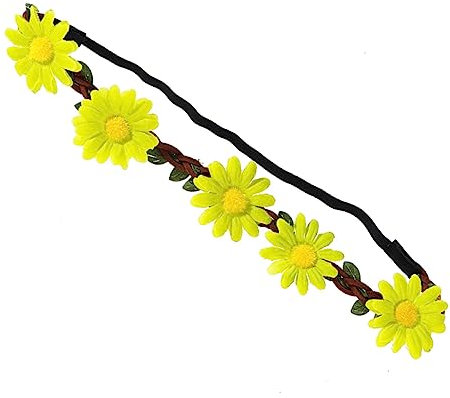 FRCOLOR 5stücke Sonnenblumen-haarband Hawaii Blumen Stirnband Blumenkranz Für Partys Simuliertes Blumen-haarband Böhmen-stil Kopfbedeckung Strand-mottoparty-geschenke