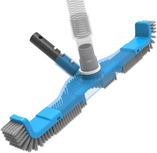 (2026 Upgraded) 20 2 in 1 Pool Brush Vacuum Head with Swivel Hose Connection & Sturdy Nylon Bristles for Heavy Duty Inground & Above- Ground Pool Cleaning - Connecting 1-1/4 or 1-1/2 Hose (No Pole)