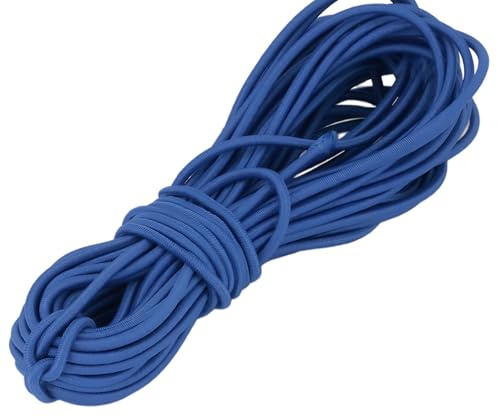Leliafleury Cordoncino elastico da 10 metri, 2,5 mm, colore blu reale, corda elastica rotonda per cucito, zaino, campeggio, progetti artigianali fai da te
