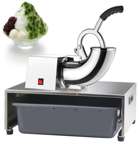 Tritaghiaccio Commerciale, 220Lbs/H, Macchina per Coni di Neve, Macchina per Granita Elettrica con Interruttore di Sicurezza per Uso Domestico e Commerciale,220V