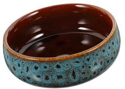 Lotus Bowl Planter ，Ceramic Water Plant Pot Sacred Bowl Lotu Flower, Creative Hydroponic Planter,Flowerpot Pond for Lotus Seeds, Bonsai, Succulents, Hydroponic Plants(6.5in*2.6in) (Blue A)