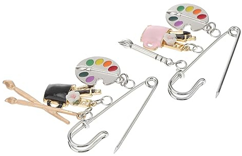 OATIPHO Chic Alloy Paintbrush Breastpins Brooches for Artists Lightweight Decorative Accessories for Clothes Unique Idea for Creative Individuals