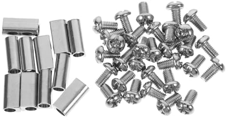 Angoily 10 piezas Abrazaderas Dúplex de Cuerda de Alambre Inoxidable Clip Ajustable para Cable Resistente y Fácil Instalación para Fijación y Suspensión Segura