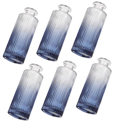 Cabilock 6 Piezas Botella de aromaterapia Retro Pequeñas Botellas de Aceite Vidrio Blanco Alto
