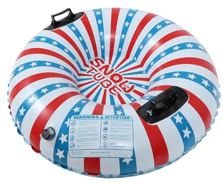 BRIGHTFUFU Aufblasbarer Dicker PVC Schneerutscher Robuste Snowtube mit Griffen für Erwachsene Winterfestes Outdoor zum Sicheren Rodeln und Schneeschlittenfahren