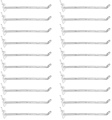 QUARKZMAN 80 Piezas De Ganchos Transparentes Para Tablero Perforado 6 Pulgadas De Longitud Ganchos De Exhibición De Estantería De Plástico De Pared Para Tienda Minorista