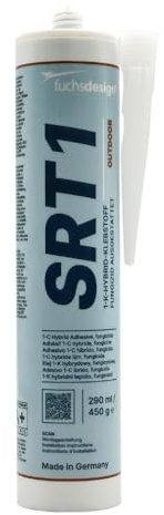 Fuchs Design SRT1 QUICK-FIX Glasbaustein Kleber Grau, 290 ml - Neue Rezeptur