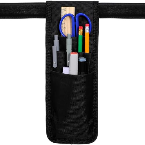 Thinp Portapenne tascabile, multiuso, da cintura, portapenne, protezione rimovibile per penne, tasche regolabili, organizer per lavoro all'aperto (nero)