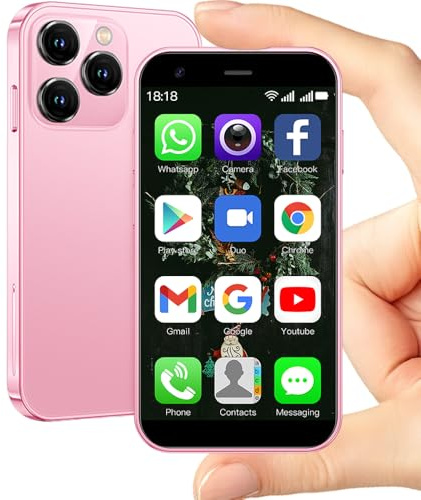 4G Mini-Smartphone mit 3-Zoll-HD-Display, Quad-Core-Prozessor, Dual-SIM, 3+64 GB Speicher, 2000 mAh Akku, ohne SIM-Lock – Perfekt für Kinder, Schüler und Studenten Kompaktes Touchscreen-Smartphone
