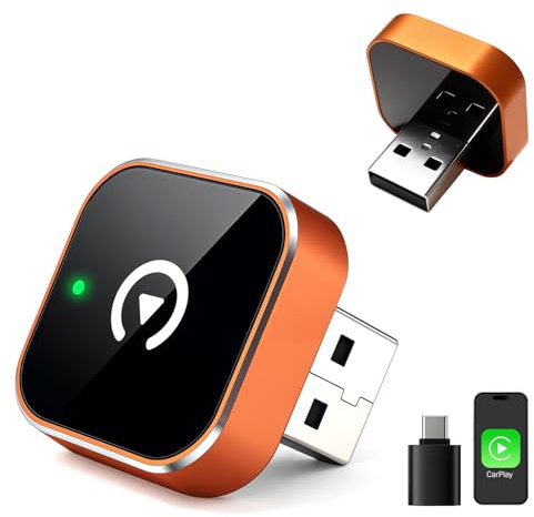 Wireless CarPlay Adapter 2026 Upgraded – Compatible with Apple iPhone iOS 10+,Converts Wired CarPlay to Wireless,Plug-and-Play Stable Control,Mini Wireless CarPlay Dongle