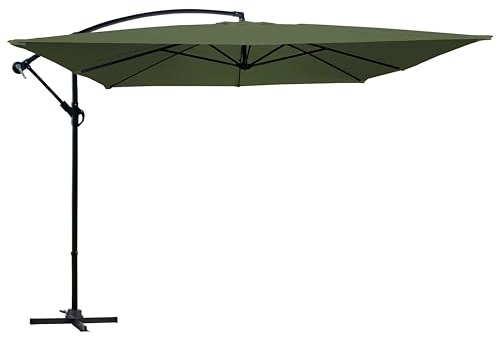 Oviala Parasol déporté 3 x 3 m Vert Cactus