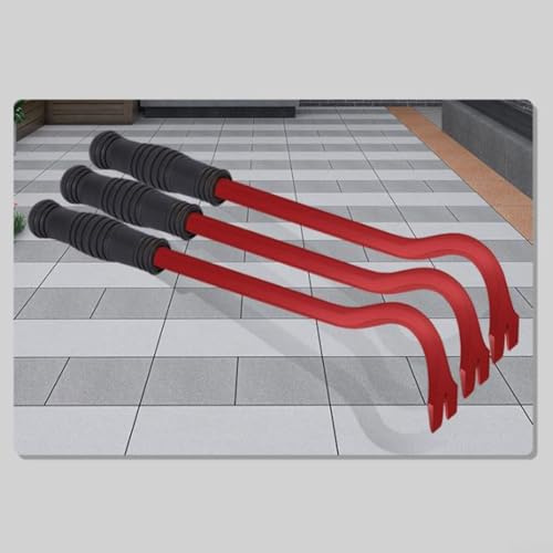 Kleine abgewinkelte Brechstange, 300 mm, robuste Brechstange für Bau und Autoreparatur, Hartstahl-Nagelzieher mit rutschfestem Gummi-Han