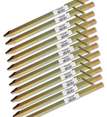 Bodenanker Heringe 30cm -K&B Vertrieb- Erdnagel Erdanker Erdspieß Bauanker Nagel Zelt Zelthering 303 (12 Stück)