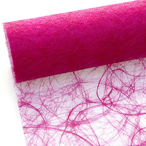 Sizoweb Tischband - 25 Meter Rolle + 100 Deko Sterne in Silber Gratis (30cm Breite, Pink)