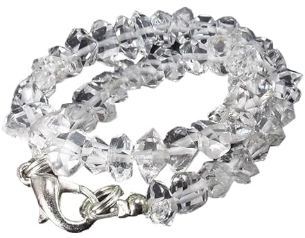 Herkimer Bracelet en quartz diamant de qualité A+ des États-Unis – 17,8 cm, quartz, 7 inches, Cristal