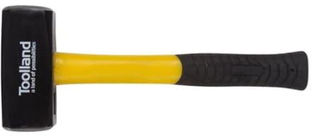 Toolland Massette, tête en acier 2000 g, manche en fibre de verre pour force & durabilité, jaune/noir