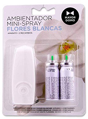Mayordomo Ambientador Mini - Spray Flores Blancas - (2 Recambios) - 24ml