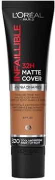 L'Oréal Paris - Base de maquillaje mate de alta cobertura, Resistente al agua - De larga duración - Ligera y matificante - SPF 25 - Infaillible 32H Matte Cover - Tono: 320 Rosa - 30 ml