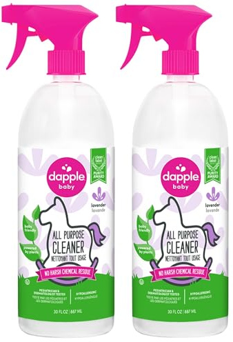 Dapple Baby All Purpose Cleaning Spray, Hypoallergenic for Toys, High Chairs, Swings, Counters, Powered by Plants, 1 Pump Included, Lavender, 30 Fl Oz (Pack of 2)